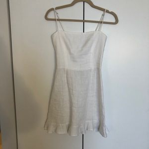 REFORMATION Linen White Mini Dress